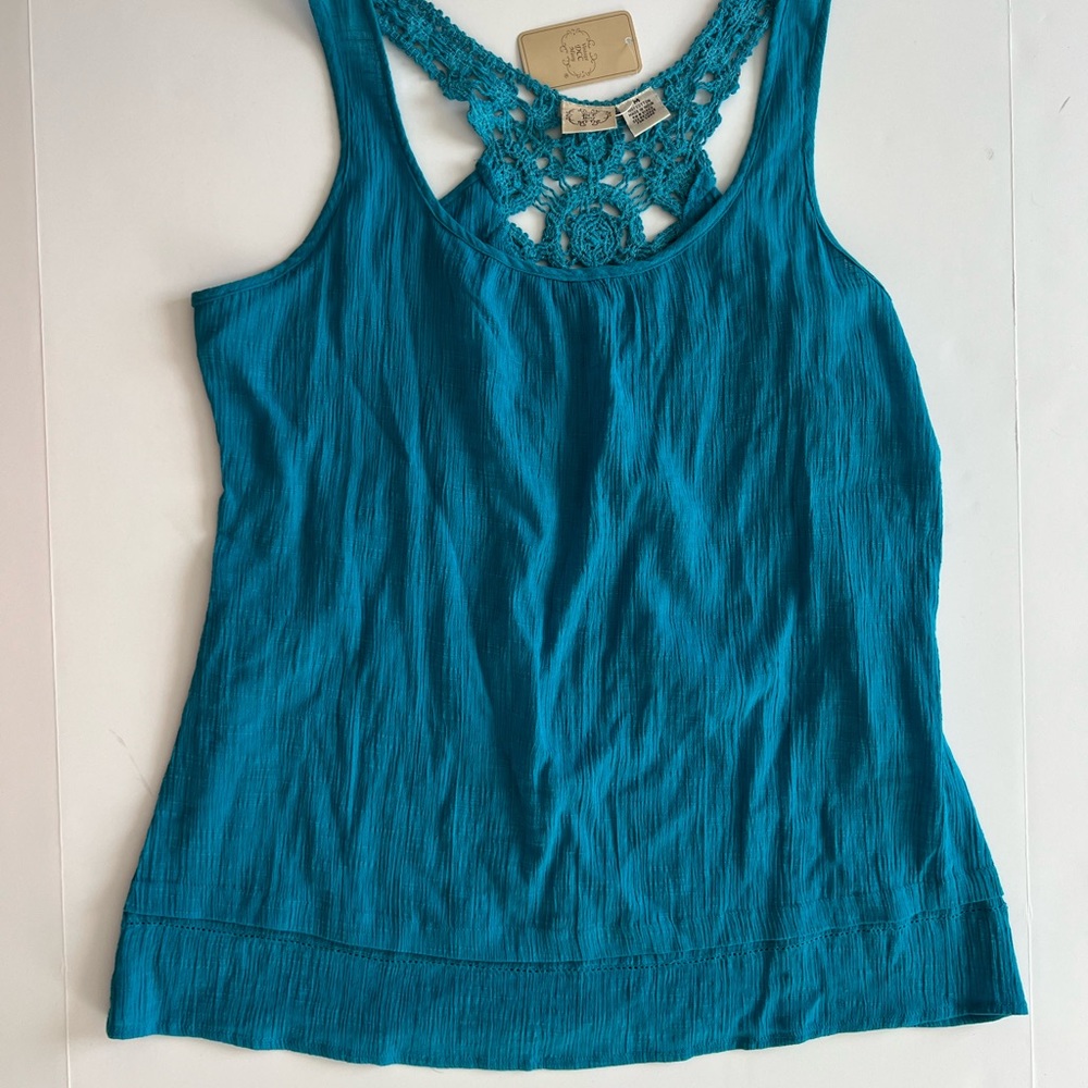 Vintage DCC Missy Turquoise Blue Tank Top, Boho, Medium